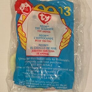Ty teenie beanie baby - neon the seahorse - McDonalds collectible